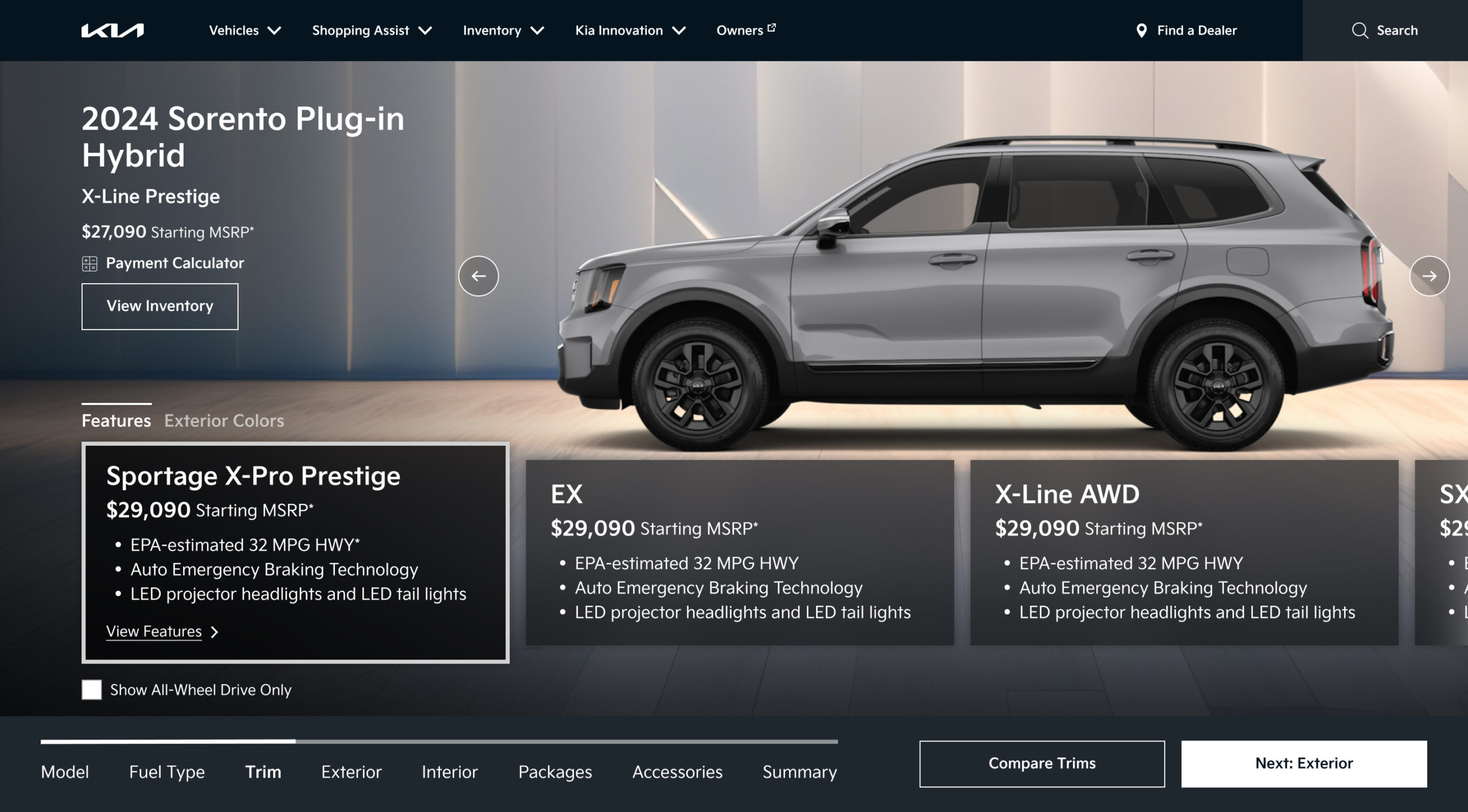 Trim Selection Step - 2024 Sportage