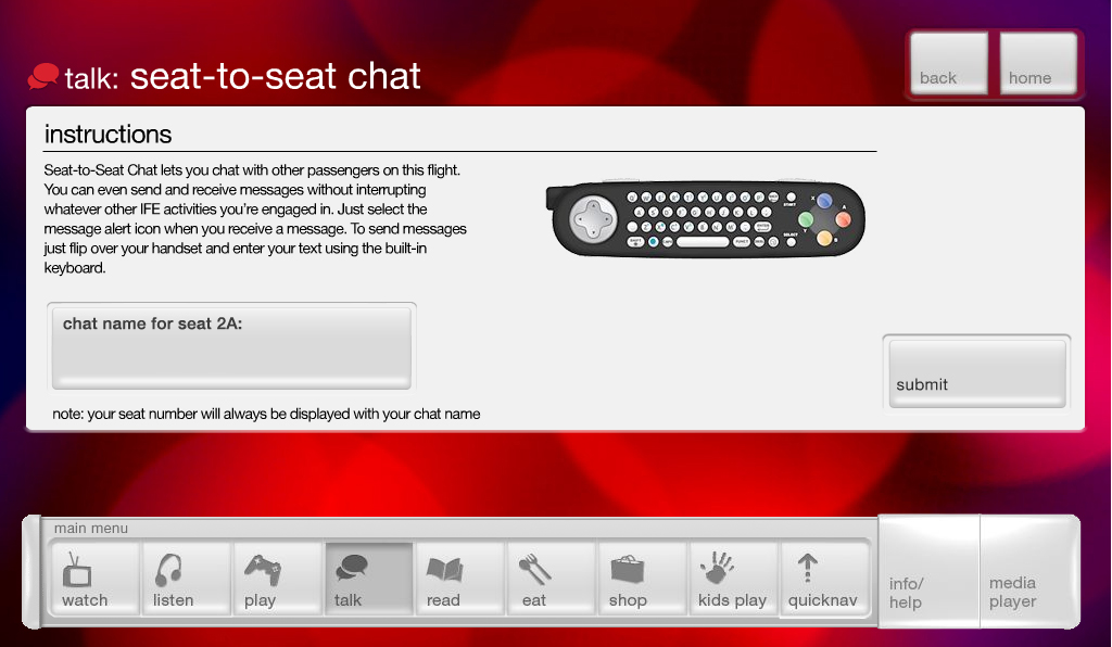 Red IFE food and beverage